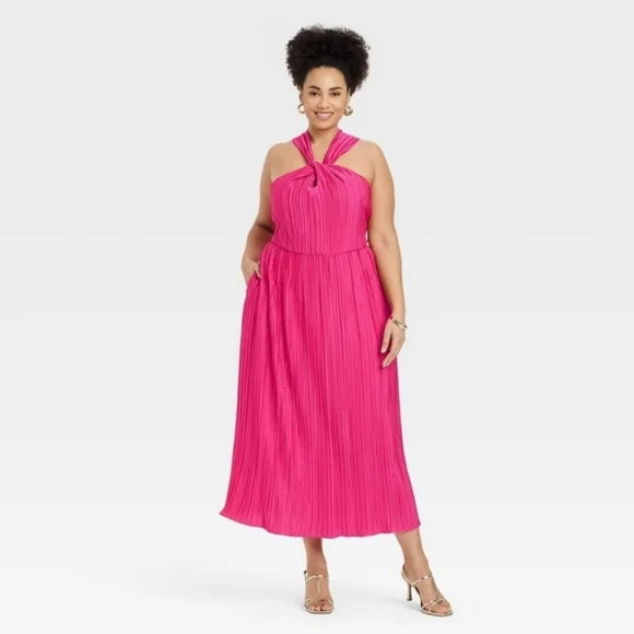 a new day | Dresses | Nwt Womens Halter Midi Dress A New Day Hot Pink Large | Poshmark a new day | Dresses | Nwt Womens Halter Midi Dress A New Day Hot Pink Large | Poshmark